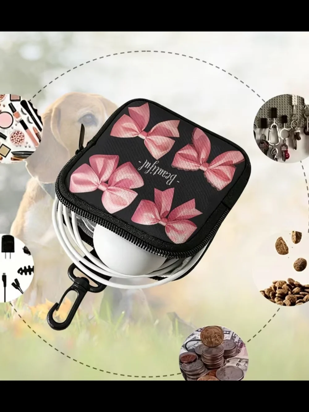 Beautiful Pink Bow Treat Pouch for Small Pets